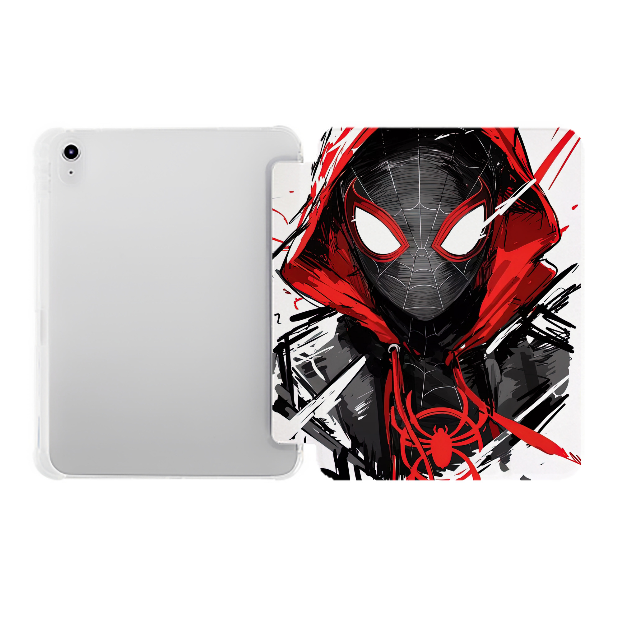 （画像用） Spider Man スパイダーマン IPad ケース ペン収納付き 三つ折りスタンド PUレザー×シリコン 対応機種9.5/10.5/10.9インチ